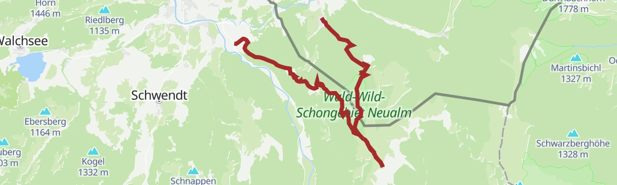 Route map: Loferberg - Straubinger Haus - Fellhorn - Blindau